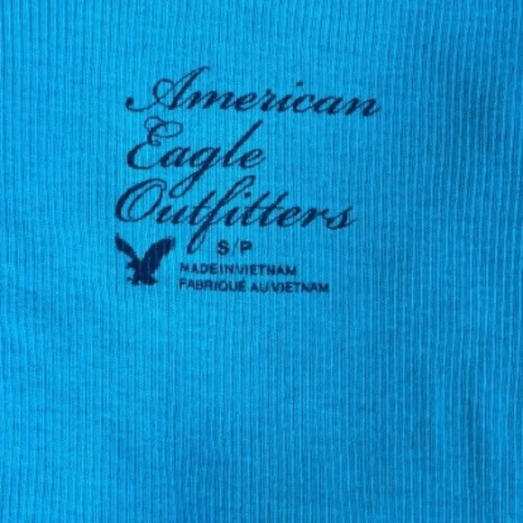 American Eagle Outfitters Y2K Ribbed Racerback Long Tank Top In Teal Size Small - Picture 5 of 6